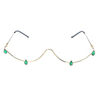 EMOSNIA OFFICIAL STORE - Original 2020 Fashion Crystal Sunglasses Frames For Women New Wave Eyeglasses Alloy Frames For Men Eyewear Decoration Half Frame Glasses