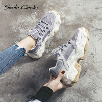 Original Smile Circle Women Sneakers Breathable Shoes 2019 spring new Flat Platform shoes girl Thick bottom Outdoor Ladies shoes