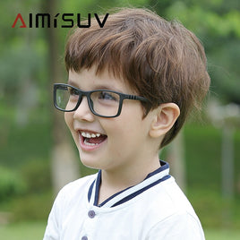 AIMISUV - Original Square Kids Glasses Frame Fashion Silicone Flexible Optical Eyeglasses Frame Children 2022 Boy Girls Clear Glasses UV400