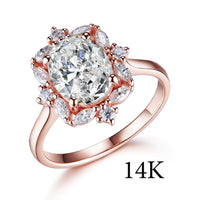 Original Kuololit 2CT Moissanite 585 10K 14K White Yellow Rose Gold Ring For Women Marquise Luxury Ring for Engagement Anniversary Bridal