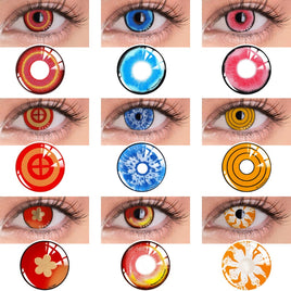 UYAAI 2Pcs/Pair Cosplay Contact Lenses Multicolored Contact Lenses Anime Accessories Anime Lenses Halloween Makeup Eye Contact