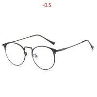 IBOODE - Original 1.0 -1.5 -2.0 -2.5 -3.0 to -6.0 Finished Myopia Prescription Glasses Women Men Metal Anti-blue light Nearsighted Eyeglasses