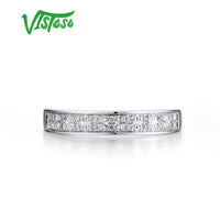 Original VISTOSO Gold Rings For Women Genuine 9K 375 White Gold Ring Sparkling Diamond Promise Band Rings Anniversary Fine Jewelry