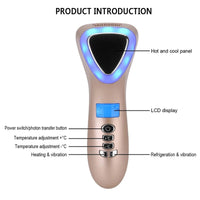 Ultrasonic Cryotherapy LED Hot Cold Hammer Facial Lifting Vibration Massager Face Body Spa Import Export Ion Beauty Equipment