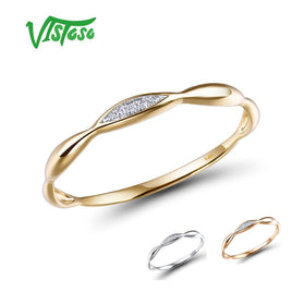 Original VISTOSO Gold Rings For Women Genuine 14K Yellow/White Gold Ring Shiny Diamond Promise Engagement Rings Anniversary Fine Jewelry