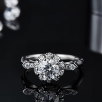 Original GEM & BALLET Wedding Moissanite Diamond 585 14K 10K 18K Gold 925 Silver 1Ct Moissanite Fashion Flower Designs Jewelry Women Ring