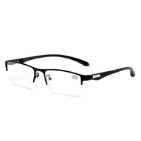 ZILEAD - Original Half Frame Reading Glasses Bussiness Men Alloy Prebyopia Spectacles Clear Lens Hyperopia Eyeglasses Eyewear Unisex