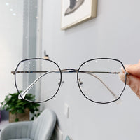 YOOSKE Transparent Glasses Frames Women Retro Oversized Optical Eyeglasses Female Fashion Irregular Metal Myopia Frame