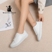 Original Casual Women Flats White Sport Shoes 2022 Summer Outdoor Soft Comfortable Lace up Non Slip Female Shoes Zapatos De Mujer