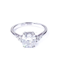 Original Tianyu Gems Silver 925 Wedding Ring Women Cushion 7x8mm Blue Green White Moissanite Gemstone Rings 2022 Trendy Fine Jewelry Gift