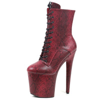Original JIALUOWEI 20cm high heel Pole Dance Shoes Sexy Night Club Party Dancing Shoes Platform Serpentine Ankle Boots