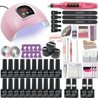 Manicure Set 120/114W/54W Nail Lamp 20000RPM Nail drill Machine Extensions Quick Building Gel Polish Set Soak Nail Art kit