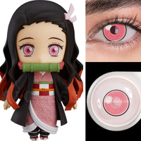 Original Bio-essence 1 Pair Cosplay Color Contact Lenses Nezuko Cosplay Anime Eye Contacts Pink Lenses Demon Slayer Cosplay Lenses