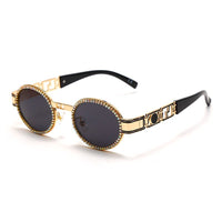 Original Diamond Steampunk Sunglasses Women Oval Vintage Eyeglasses Men Punk Retro Sun Glasses Luxury Brand Designer Lady UV400
