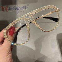 MONIQUE ORENDA - Original Sunglasses Women 2022 Rhinestone Oversized Sun Glasses Men Luxury Designer Eyeglasses Oculos De Sol Feminino