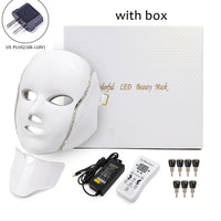 7 Colors Light LED Facial Mask With Neck Skin Rejuvenation Face Care Treatment Beauty Anti Acne Therapy Whitening Instrument