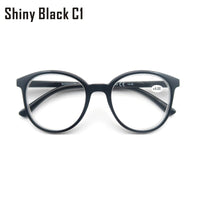 Original Round  Reading Glasses Women Readers Eyeglasses Classic Frame Flexble Plastic Spring Hinge Lightweight Wear with Diopter