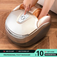 MARESE M7 Plus Electric Foot Massager Machine With Deep Vibration Massage Heated Rolling Kneading Air Compression Healthy Gift