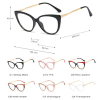 SHAUNA - Original Anti-Blue Light TR90 Comfortable Cat Eye Eyeglasses Frame Women  Vintage Spring Hinge Optical Frame