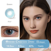 HIDROCOR - Original Color Contact Lenses For Eyes 1pair Yearly Natural Amber Gray Lens Cosmetic Soft Glasses Beauty Pupil with Lenses Case