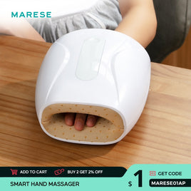 MARESE Wireless Electric Hand Massager Device Palm Finger Acupoint with Air Compression Massage with Heat For Women Beauty Gift