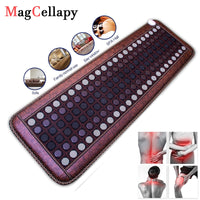 Far Infrared Heating Mat - Hot Stones Jade Tourmaline - Negative Ions - Mesh Mat - Adjustable Timer &amp; Temperature - Heating Pad