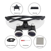 Dental Loupes Dental Magnifier Medical Loupes Binocular 2.5 3.5x420 Headlight Headlamp 3W 5W Filter Wired Wireless USB Belt Clip