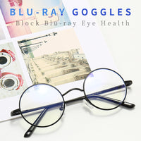 BRIGHTZONE - Original Vintage Anti-Blue Light Blocking UV Protection Men Women Round Metal Plain Indoor Computer Glasses Oculer Eyeglasses Frame Tmall