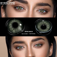 EYESHARE - Original 2pcs Natural Color Contact Lenses for Eyes SIAM Cosmetic Contact Lenses Blue Color Lens with Contact Case Green Lens