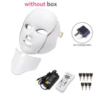 7 Colors Light LED Facial Mask With Neck Skin Rejuvenation Face Care Treatment Beauty Anti Acne Therapy Whitening Instrument