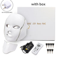 7 Colors Light LED Facial Mask With Neck Skin Rejuvenation Face Care Treatment Beauty Anti Acne Therapy Whitening Instrument