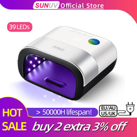 SUNUV SUN3 uv lamp for Nail Dryer Machine 48W UV Lamp For gel polish Curing UV Nail With Motion sensing LCD Display dry nails