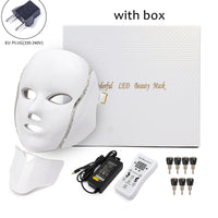 7 Colors Light LED Facial Mask With Neck Skin Rejuvenation Face Care Treatment Beauty Anti Acne Therapy Whitening Instrument