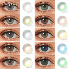 HIDROCOR - Original Color Contact Lenses For Eyes 1pair Yearly Natural Amber Gray Lens Cosmetic Soft Glasses Beauty Pupil with Lenses Case