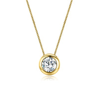 Original GEM & BALLET 925 Silver 585 14K 10K 18K Gold Necklace 0.5Ct Round Cut 5mm EF Color Moissanite Pendant Necklace For Women Wedding