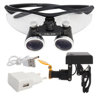 Dental Loupes Dental Magnifier Medical Loupes Binocular 2.5 3.5x420 Headlight Headlamp 3W 5W Filter Wired Wireless USB Belt Clip