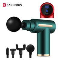 SANLEPUS Portable Massage Gun LCD Electric Percussion Pistol Massager For Body Neck Back Deep Tissue Muscle Relaxation Fitness