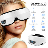 Eye Massager 6D Smart Airbag Vibration Eye Care Instrument Hot Compress Bluetooth Eye Massage Glasses Fatigue Pouch &amp; Wrinkle