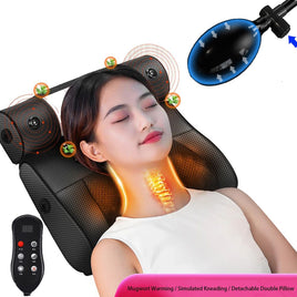 Electric Neck Relaxation head Massage Pillow Back Heating Kneading Infrared therapy shiatsu AB pillow Massager