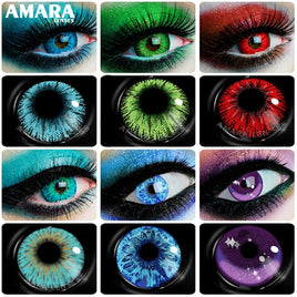 AMARA LENSES - Original 2pcsCosplay Anime Eyes Lenses for Eyes AYY Series Makeup Sharingan Beauty Contact Lenses Eye Cosmetic Color Lens Eyes