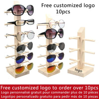 Original New Sun Glasses Eyeglasses Wood Display Stands Shelf Glasses Display Show Stand Holder Rack 9 Sizes Options Natural Material