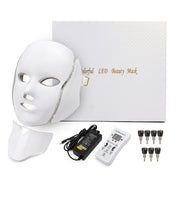 7 Colors Light LED Facial Mask With Neck Skin Rejuvenation Face Care Treatment Beauty Anti Acne Therapy Whitening Instrument