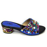 Original Blue Color Matching Women Shoe and Bags Set Decorated with Rhinestone African Shoe and Bag Set for Party In Women Italy Shoes
