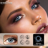 EYESHARE - Original Natural Colored Contact Lenses For Eyes 2pcs Blue Colored Contact Lens For Eyes Yearly Beautiful Makeup Contact Lense