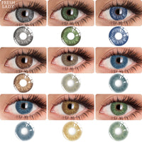 FRESH LADY - Original 1 pair Color Contact Lenses For Eyes Blue Grey Beauty Pupils Natural Contact Lens Makeup Lens With Case Wholesale Yearly Use