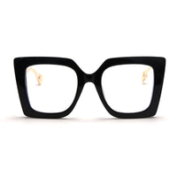 JASPEER - Original Oversized Cat Eye Glasses Women Square Clear Lens Eyeglasses Sun Glasses Optical Frames Eyewear Decoration Accessories