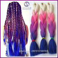 Desire for Hair 10packs Per Lot 24inch 100g Heat Resistant Synthetic Ombre Jumbo Braiding Box Hair Red Yellow Blue Green 4 Tone