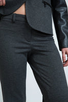 CONQUISTA FASHION - Original Mid Rise Straight Striped Trousers