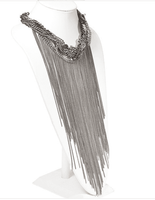 Original Fringes Statement Necklace With Agate Stone.