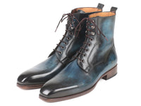 Paul Parkman Men's Blue & Brown Leather Boots (ID#BT548AW)